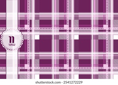 Red plaid pattern,Seamless flannel grid striped fabric pattern background,vector illustration