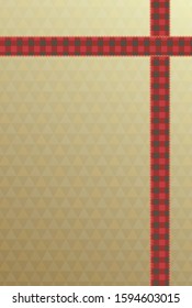 Red plaid ribbon and golden gradient background card