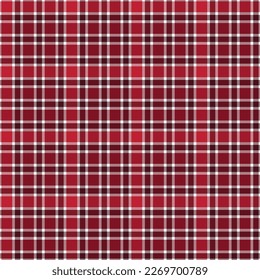 Red Plaid Seamless Pattern - Colorful and bright plaid repeating pattern design