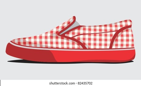 Red plaid summer shoes