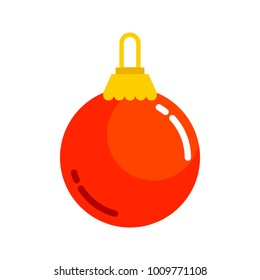 Red Plain Christmas Ball Vector Graphic Illustration Sign Symbol Design