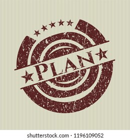 Red Plan distressed rubber grunge seal