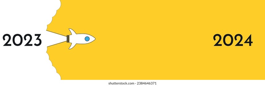 Red plane flying from 2023 to 2024.
2024 annual plan idea concept. business creativity new idea discovery innovation technology