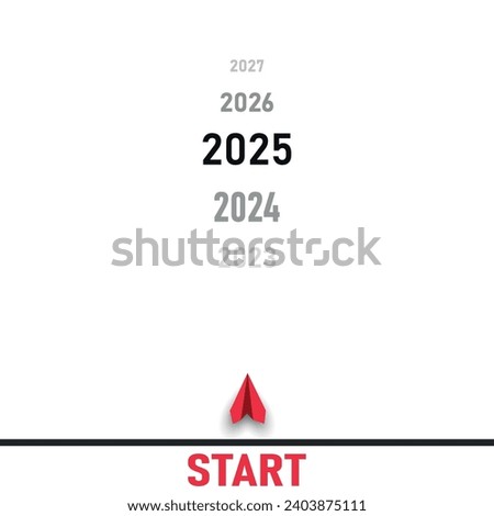 Red plane flying to the year 2025.
aircraft waiting to achieve new goals and achievements.