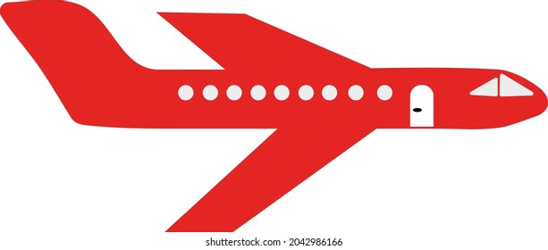 Red plane, illustration, vector, on a white background.