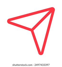 Red plane. Send the post to somebody, repost, like, feedback, comment, review, follower, content, control button, double tap, social network, messenger, emoticon, friendship, online, share