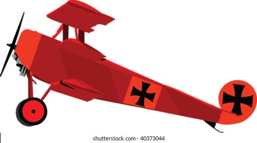 Red plane silhouett - vector