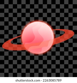 Red planet. Abstract solar system with planets and stars in orbit. Meteorite and comet. Space futuristic creative design. Vector illustration