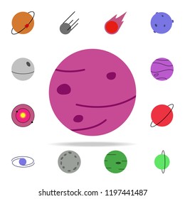 Red Planet colored icon. Colored Space icons universal set for web and mobile