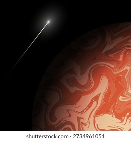 Red Planet and Comet Abstract illustration