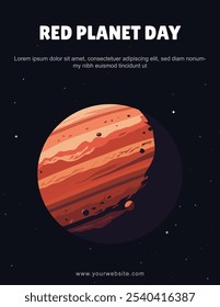 Red Planet Day background. Vector illustration.