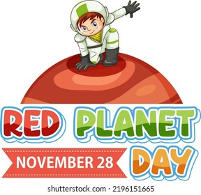 Red Planet Day Banner Design illustration
