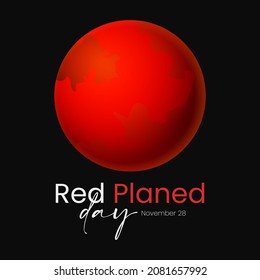 Red Planet Day, greeting for social post, card. Vector Illustration.