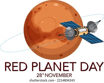 Red Planet Day Logo Design illustration
