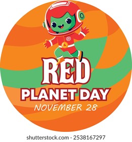  Dia do Planeta Vermelho, celebração de 28 de novembro, Design de banner