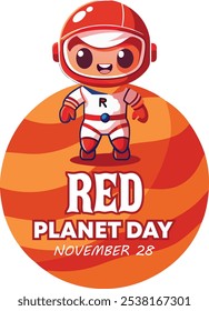  Dia do Planeta Vermelho, celebração de 28 de novembro, Design de banner