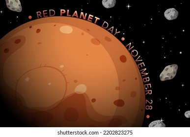 Red Planet Day Poster Template illustration