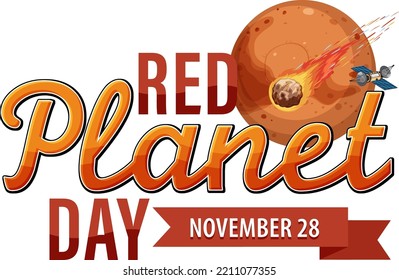 Red planet day poster template illustration