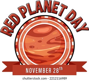 Red planet day poster template illustration