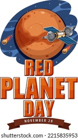 Red planet day poster template illustration