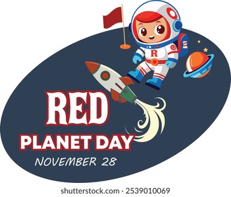 Red planet day poster template