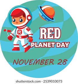Red planet day poster template