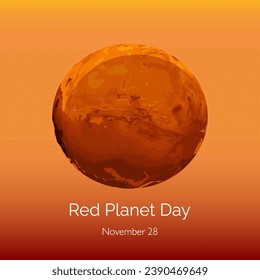 Red Planet Day vector, illustration. Mars planet.