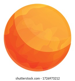Red planet icon. Cartoon of red planet vector icon for web design isolated on white background