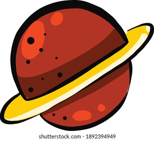 Roter Planet, Vektorgrafik auf weißem Hintergrund.