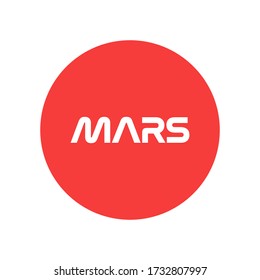 Red planet isolated. Mars design for t-shirts and sweatshirts. Print design for clothes. Nasa ideas. Round space shape with text. Eps 10 vector.