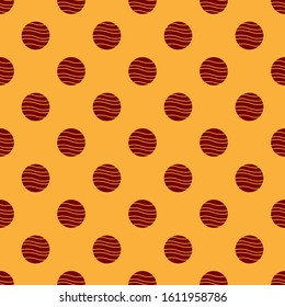 Red Planet Jupiter icon isolated seamless pattern on brown background.  Vector Illustration