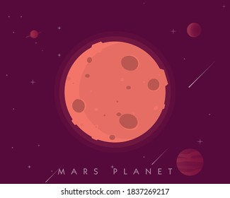 Red planet mars background illustration