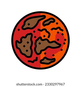red planet mars planet color icon vector. red planet mars planet sign. isolated symbol illustration