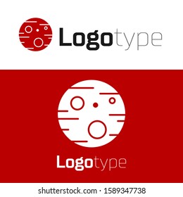 Red Planet Mars icon isolated on white background. Logo design template element. Vector Illustration