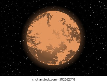 The red planet mars vector space background