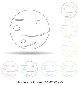 Red planet in multi color style icon. Simple thin line, outline vector of space icons for ui and ux, website or mobile application