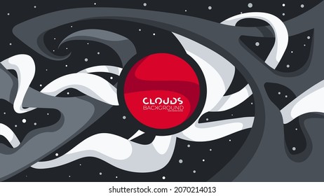 red planet on space with abstract background