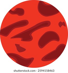 Red Planet Orb Vector Illustration