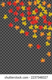 Vector transparente de fondo de planta roja. Ilustración Floral Brillante. Hoja Verde de Octubre. Textura De Foliage De Decoración.