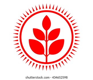 red plant circle image vector