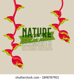 Red plant nature jungle brush in green color- Vector