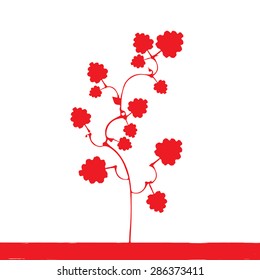 red plant vector silhouette