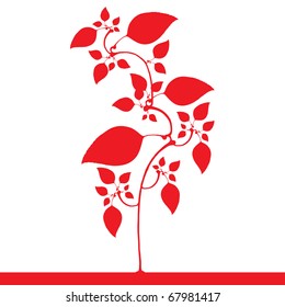 red plant vector silhouette