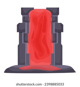 Red plasma portal icon cartoon vector. Energy desert. Fantasy future