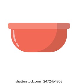 Red plastic basin vector illustration isolated on white background