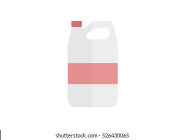 Red plastic bottle for industry