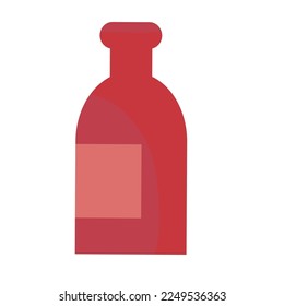 botella roja de plástico posiblemente con ketchup o algún tipo de salsa de tomate, objeto aislado sobre fondo blanco, ilustración vectorial, eps