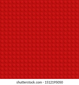 Red plastic construction block plate seamless pattern flat design vector