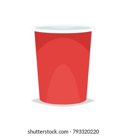 Red plastic cup vector