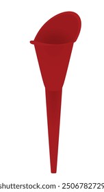 Red   plastic funnel. vector illustration